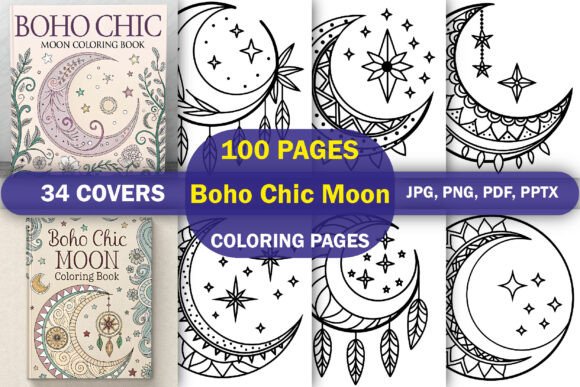 Download Boho Chic Moon Coloring Pages - Moon Collection