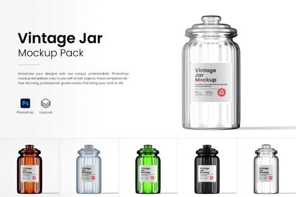 Download Vintage Jar Mockup Pack - Vintage Collection