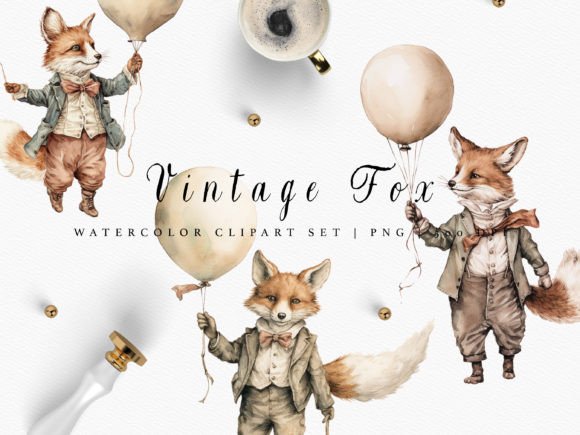 Download Vintage Nursery Fox Clipart Bundle - Vintage Collection
