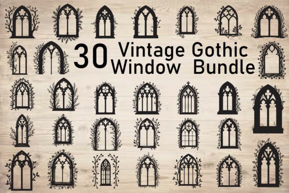 Download Vintage Gothic Window Bundle - Vintage Collection