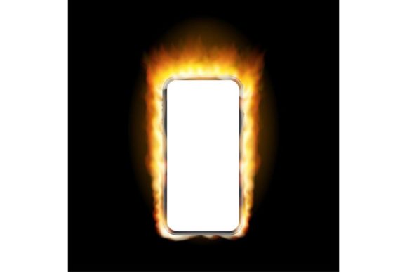 Download Smartphone Fire Mockup. Cellphone Frame - Frame Collection