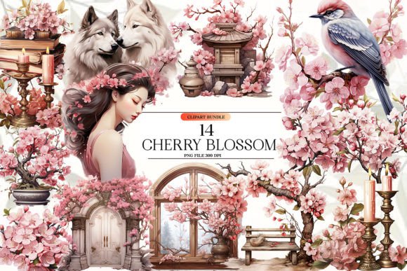 Download Vintage Cherry Blossom Clipart - Vintage Collection
