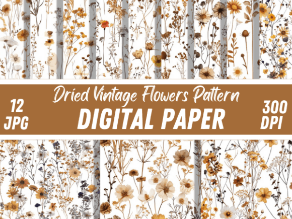 Download Wildflower Dried Vintage Flower Pattern - Vintage Collection