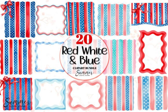 Download Red White Blue 4th of July Stripe Frames - Frame Collection