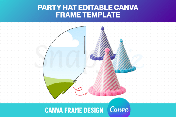 Download Party Cone Hat Canva Frame Template PDF - Frame Collection