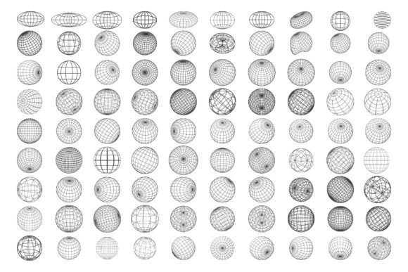 Download Wireframe Sphere Globe Line Art BundleHD - Frame Collection