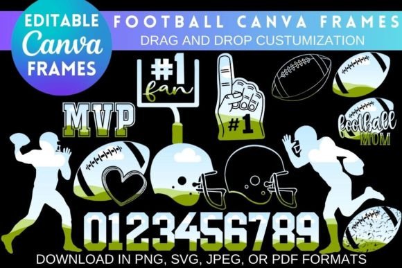 Download CUSTOMIZABLE FOOTBALL CANVA FRAMES - Frame Collection