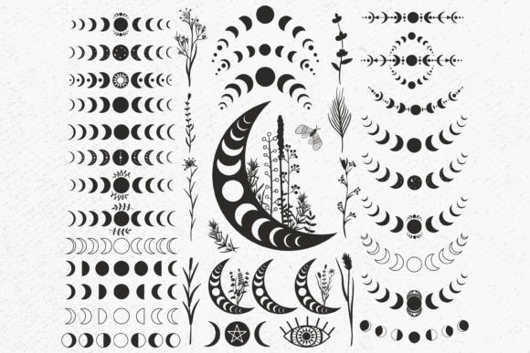 Download Moon Phase Svg Bundle, Mystic Celestial - Premium Resources