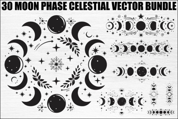 Download Moon Phase Celestial Vector Bundle - Premium Bundle