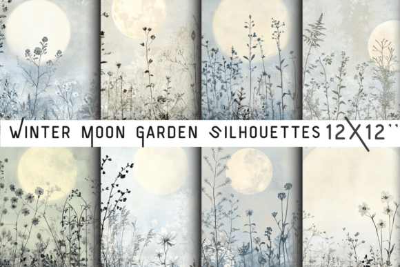 Download Winter Moon Garden Silhouettes - Moon Collection