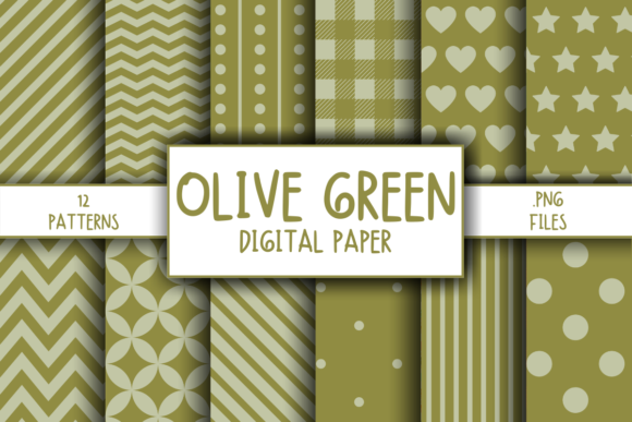 Download Olive Green Pattern Digital Paper - Green pattern Collection