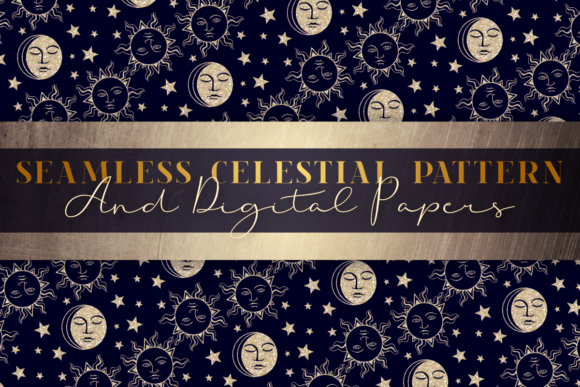 Download Celestial Pattern Sun &amp; Moon Background - Moon Collection