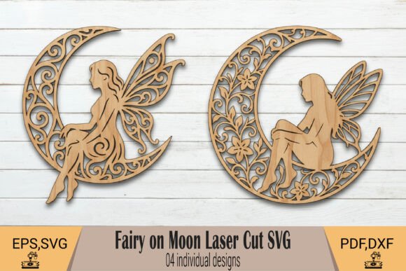 Download Fairy on Moon Laser Cut SVG - Premium Bundle